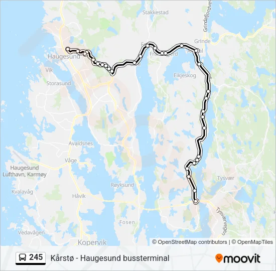 245 Bus Line Map