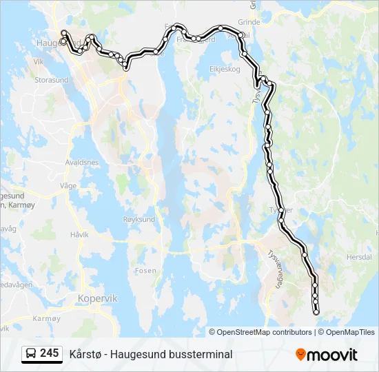245 Bus Line Map