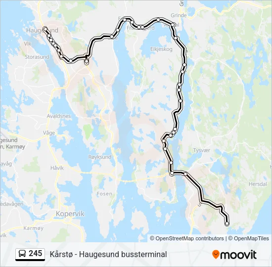 245 Bus Line Map
