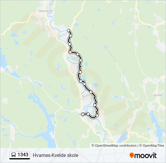 1343 bus Line Map