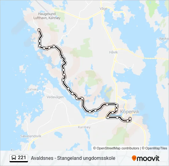 221 Bus Line Map