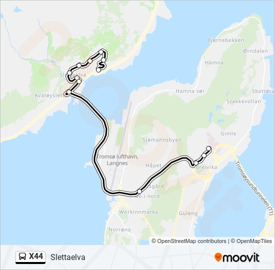 X44 bus Line Map