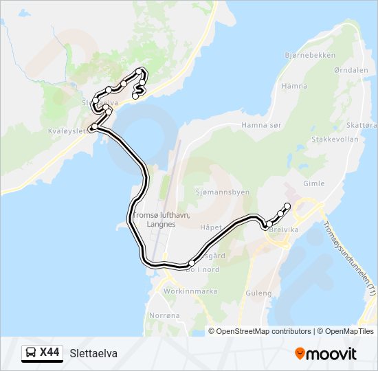 X44 Bus Line Map