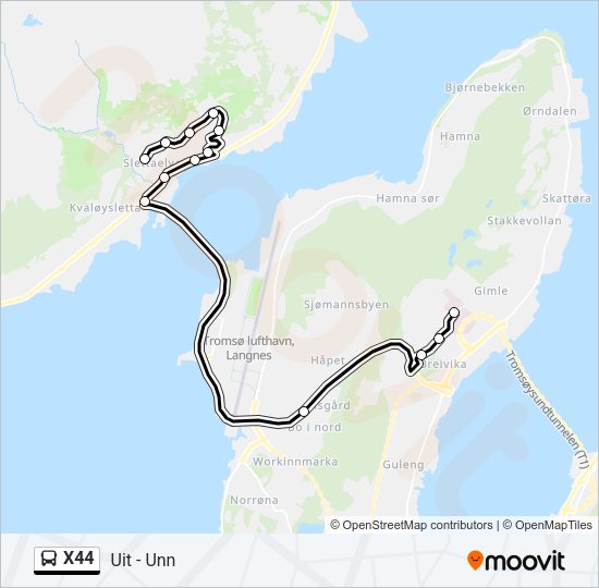 X44 Bus Line Map