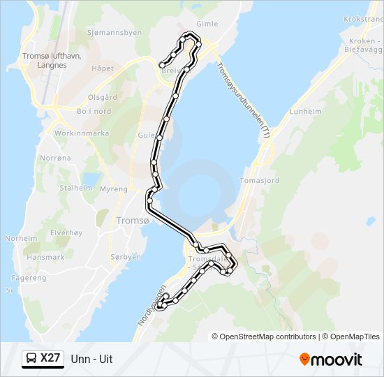 X27 Bus Line Map
