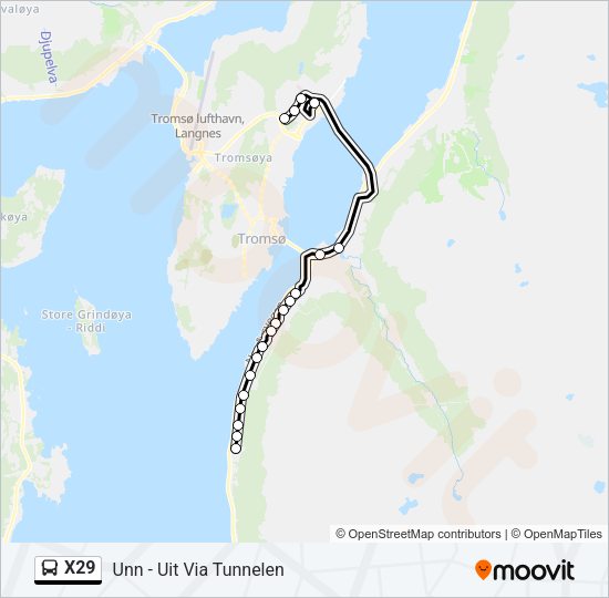 X29 Bus Line Map