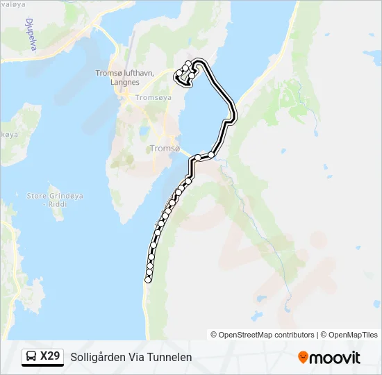 X29 Bus Line Map