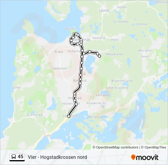 45 Bus Line Map