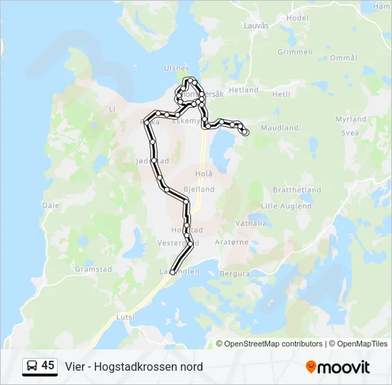 45 Bus Line Map