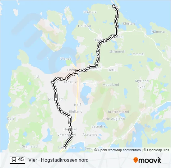 45 Bus Line Map