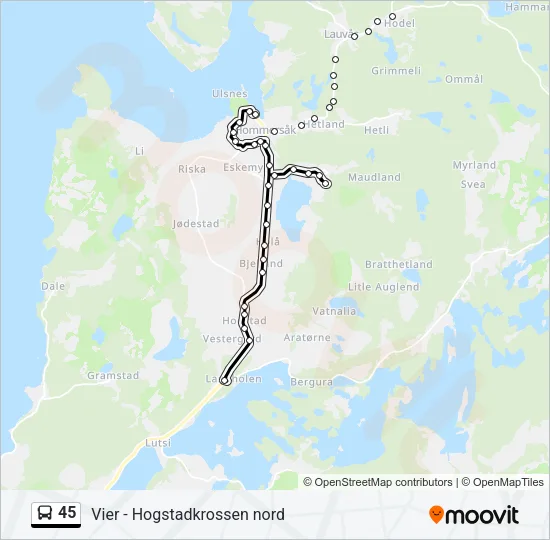 45 Bus Line Map