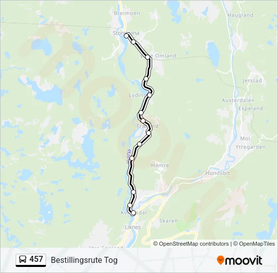 457 Bus Line Map