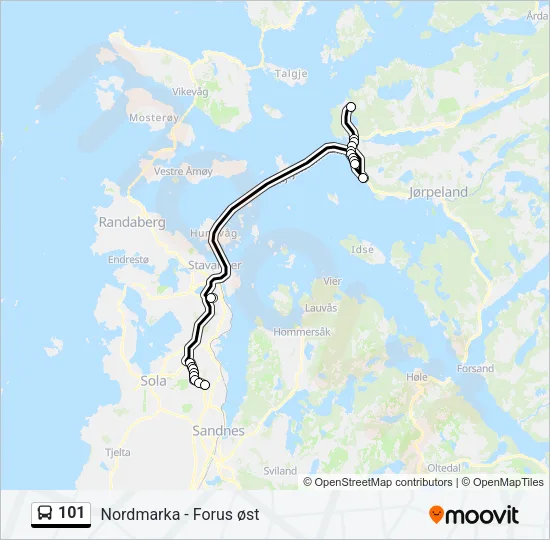 101 Bus Line Map