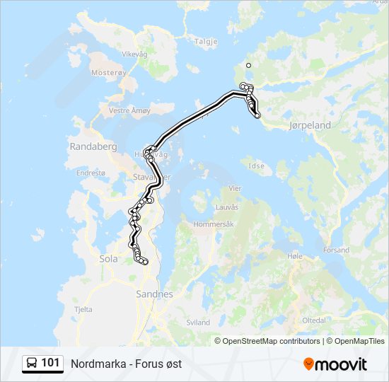 101 bus Line Map