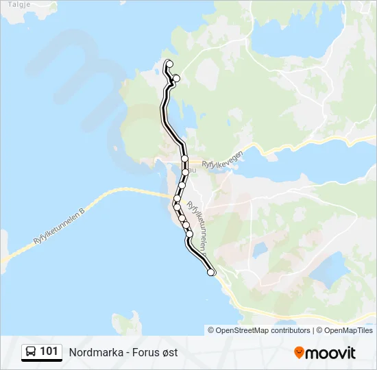 101 Bus Line Map