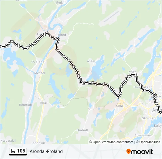 105 Bus Line Map