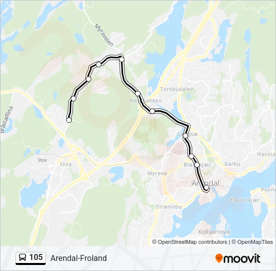105 Bus Line Map