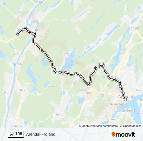 105 Bus Line Map