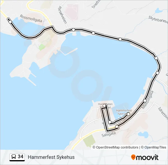 34 Bus Line Map