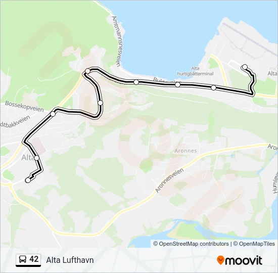 42 buss Linjekart