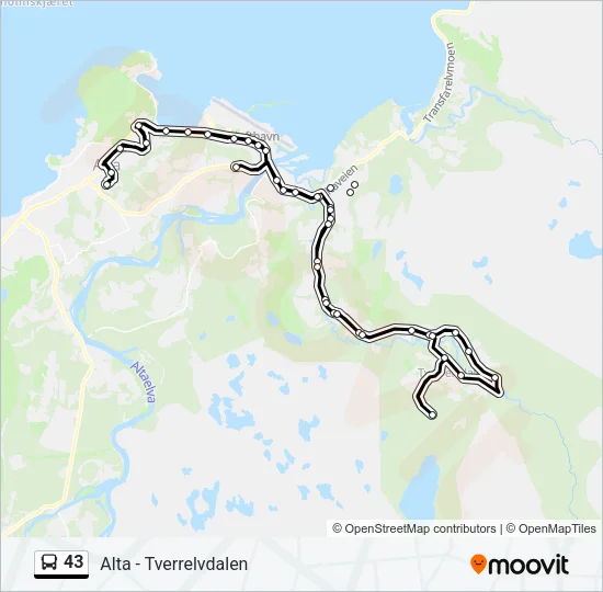 43 Bus Line Map