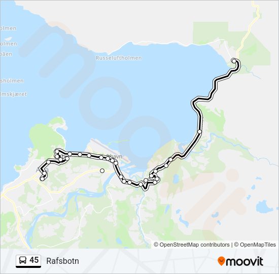 45 Bus Line Map