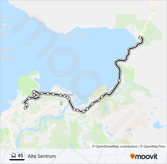 45 Bus Line Map