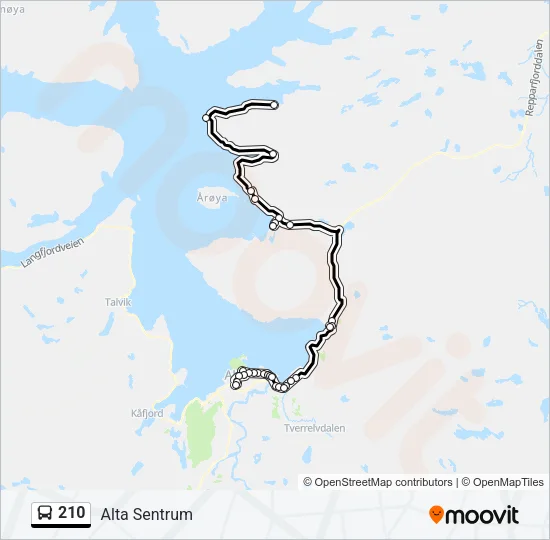 210 Bus Line Map