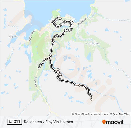 211 Bus Line Map