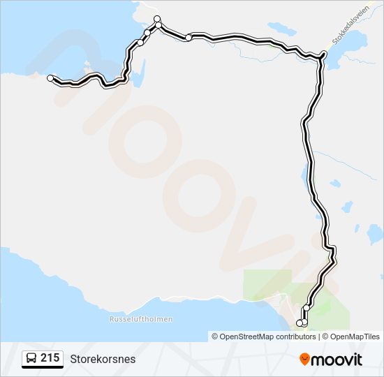 215 Bus Line Map