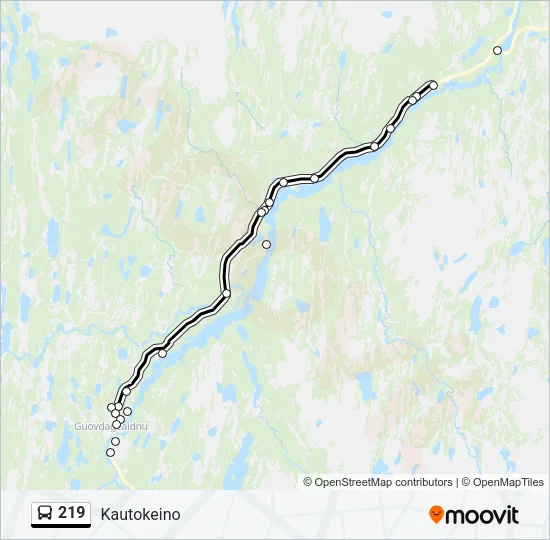 219 Bus Line Map