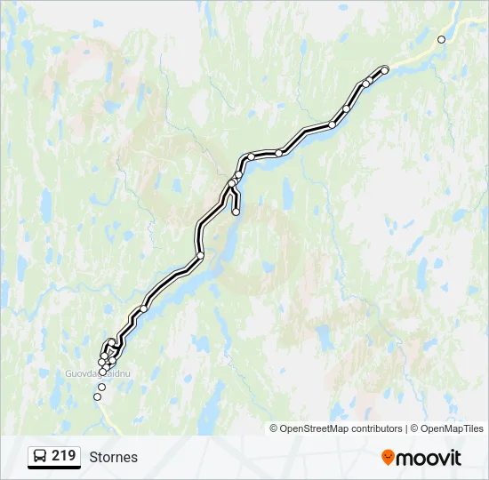 219 Bus Line Map
