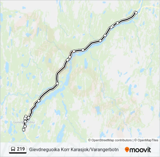 219 Bus Line Map