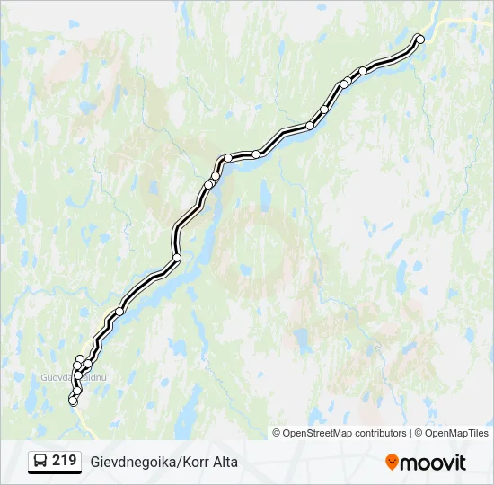 219 Bus Line Map