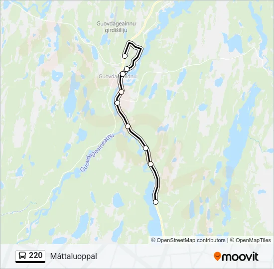 220 buss Linjekart
