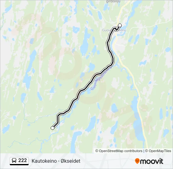 222 Bus Line Map