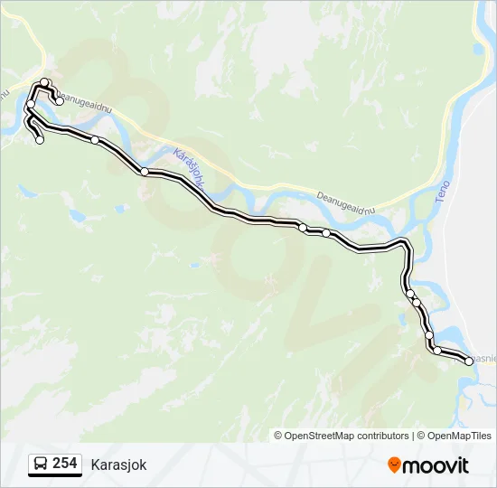 254 Bus Line Map