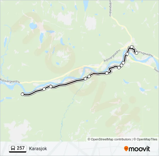 257 Bus Line Map