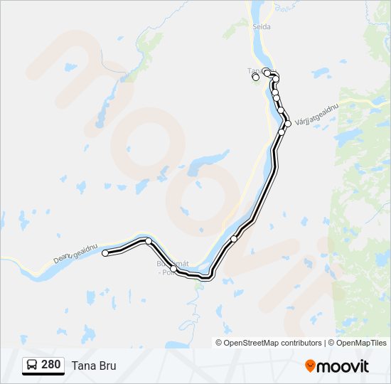 280 Bus Line Map