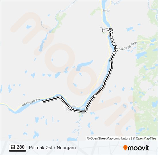 280 Bus Line Map