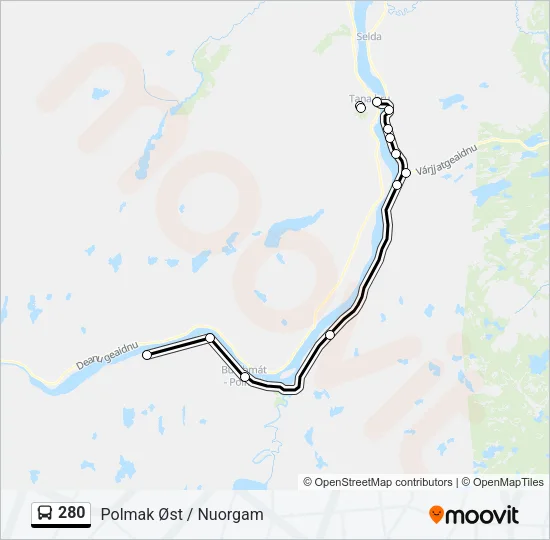 280 Bus Line Map