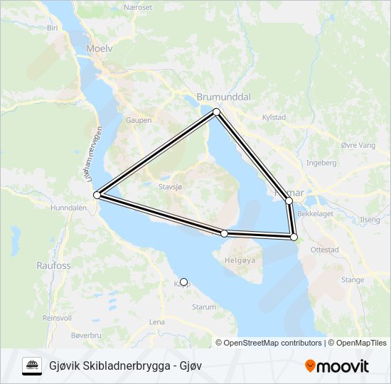 SKIBLADN Ferry Line Map