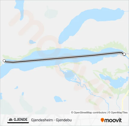 GJENDE Ferry Line Map