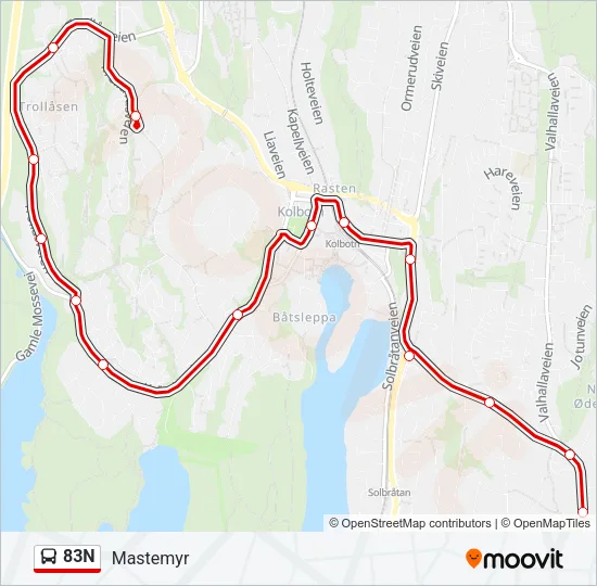 83N Bus Line Map