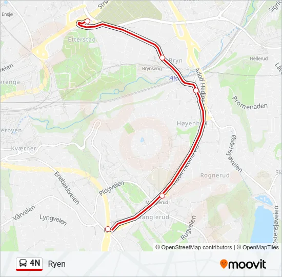 4N Bus Line Map