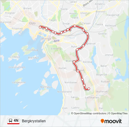 4N Bus Line Map