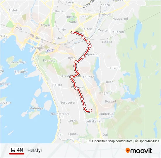 4N Bus Line Map