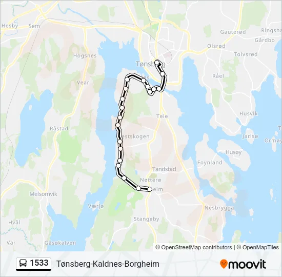 1533 Bus Line Map