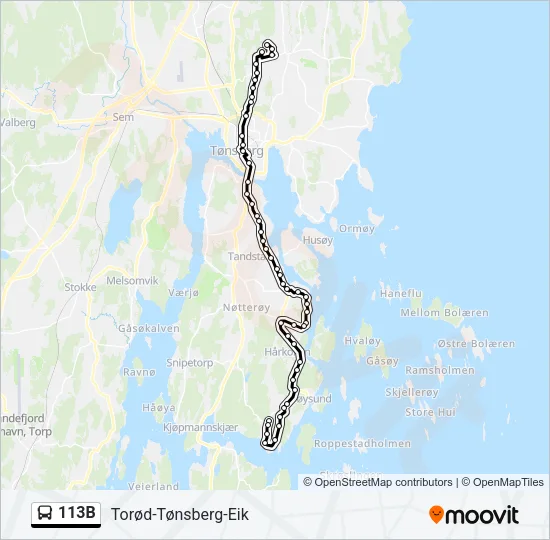 113B Bus Line Map