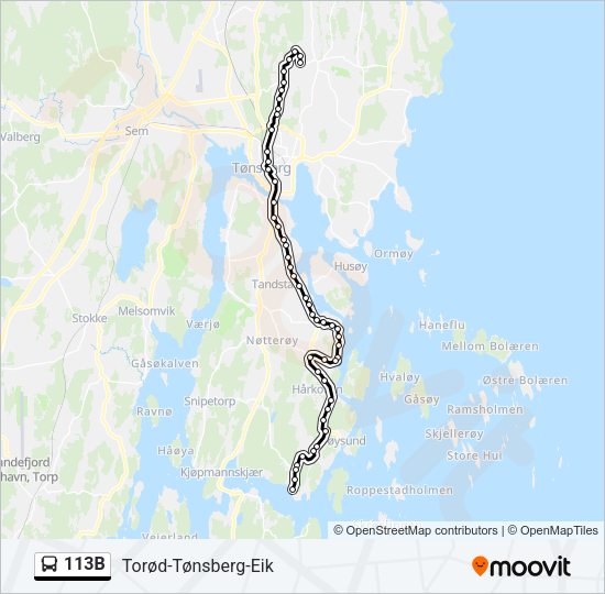 113B Bus Line Map